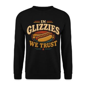 Glizzy Gobbler Hot Dog Fan and Grill Master - Unisex Sweatshirt - black - Front - Alina (178cm) & Michal (187cm)