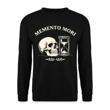 Memento Mori Skull - Unisex Sweatshirt - black - Front - Alina (178cm) & Michal (187cm)