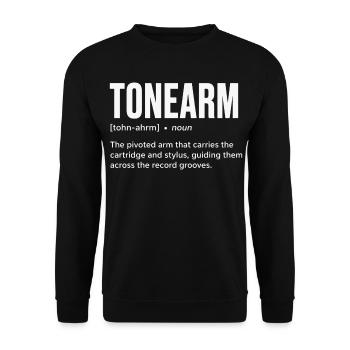 Anatomie du son : Définition du bras de lecture - Sweat-shirt Unisexe - noir - Devant - Alina (178cm) & Michal (187cm)