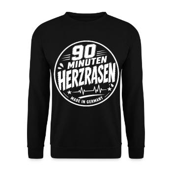 90 Minuten Herzrasen - Unisex Pullover - Schwarz - Vorne - Alina (178cm) & Michal (187cm)