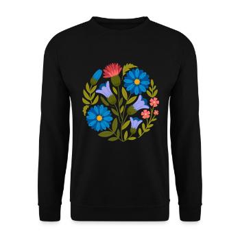 Design floral rond vintage avec un charme intemporel - Sweat-shirt Unisexe - noir - Devant - Alina (178cm) & Michal (187cm)