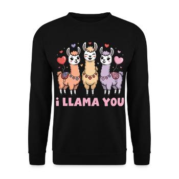Retro Heart Valentine's Day Design Love - Unisex Sweatshirt - black - Front - Alina (178cm) & Michal (187cm)