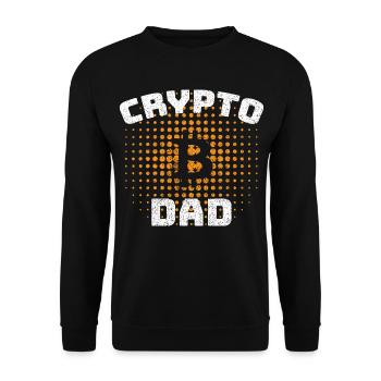 Bitcoin Crypto Dad wie ein normaler Dad - Unisex Pullover - Schwarz - Vorne - Alina (178cm) & Michal (187cm)