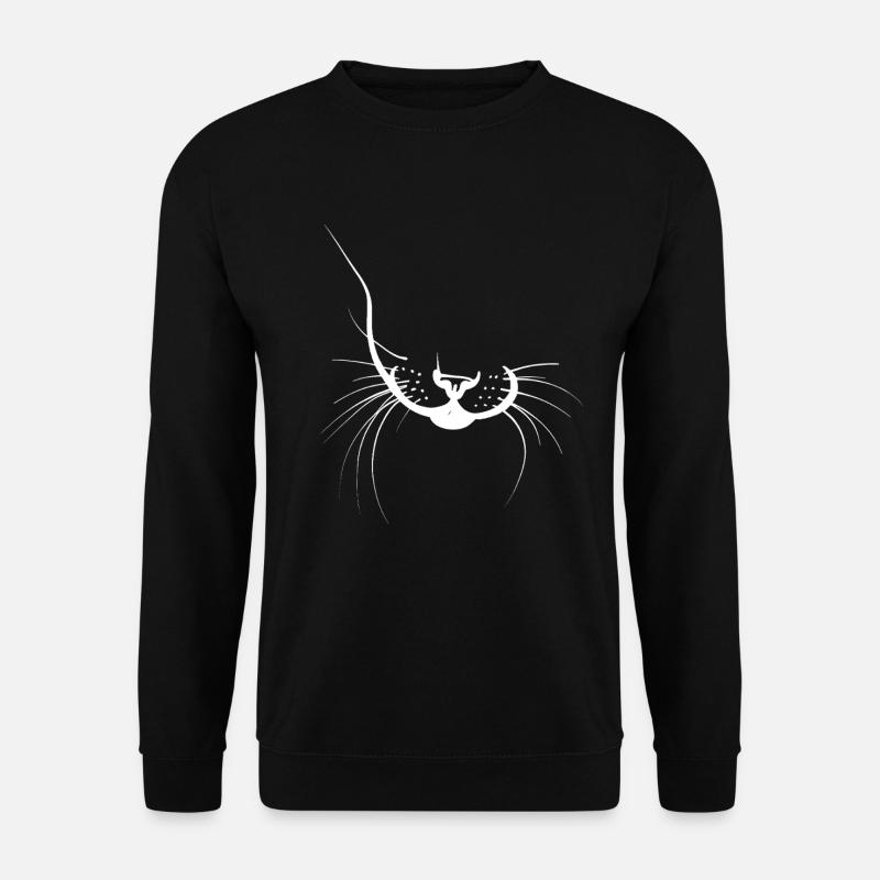 Katzen-Silhouette Schnurrhaare - Unisex Pullover - Schwarz