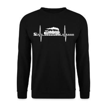 Locomotive Train Train Zigzag Line Locomotive à vapeur - Sweat-shirt Unisexe - noir - Devant - Alina (178cm) & Michal (187cm)