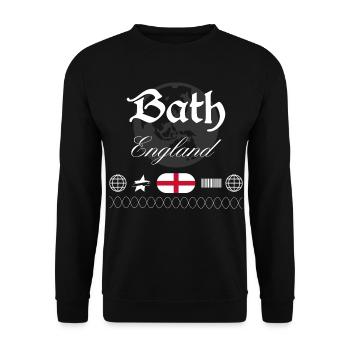 Bath England Streetwear Travel Souvenir - Unisex Sweatshirt - black - Front - Alina (178cm) & Michal (187cm)