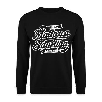 Malle 2026 Mallorca Saufliga Legenden - Unisex Pullover - Schwarz - Vorne - Alina (178cm) & Michal (187cm)