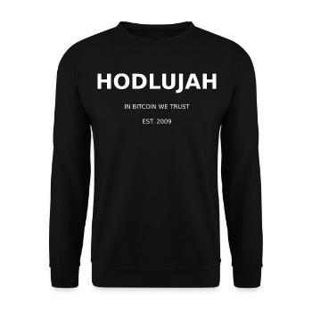 HODLUJAH - In Bitcoin We Trust - Unisex Sweatshirt - black - Front - Alina (178cm) & Michal (187cm)