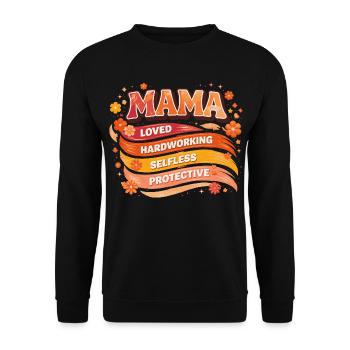 MAMA Retro Qualities Waves & Flowers | Gift - Unisex Sweatshirt - black - Front - Alina (178cm) & Michal (187cm)
