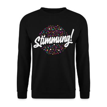 Stimmung Konfetti Party Karneval Fasching Feiern - Unisex Pullover - Schwarz - Vorne - Alina (178cm) & Michal (187cm)