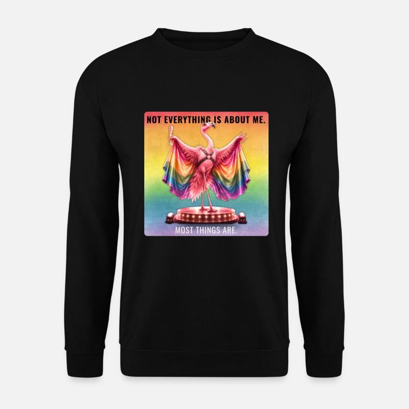 Gay Pride Flamingo Rainbow Design - Unisex Pullover - Schwarz