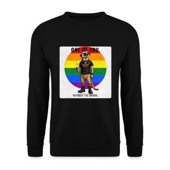 Funny Gay Pride Meerkat Design - Unisex Pullover - Schwarz - Vorne - Alina (178cm) & Michal (187cm)