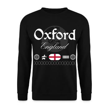 Oxford England Streetwear Reise Souvenir - Unisex Pullover - Schwarz - Vorne - Alina (178cm) & Michal (187cm)