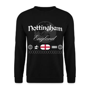 Nottingham England Streetwear Travel Souvenir - Unisex Sweatshirt - black - Front - Alina (178cm) & Michal (187cm)