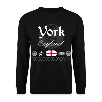 York England Streetwear Travel Souvenir - Unisex Sweatshirt - black - Front - Alina (178cm) & Michal (187cm)
