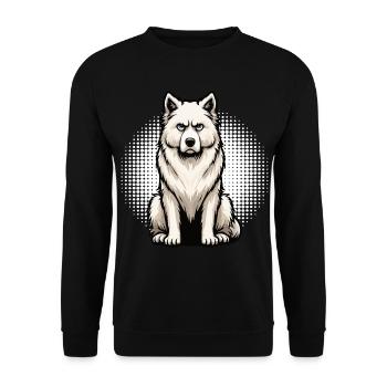 Chiens bergers blancs bergers - Sweat-shirt Unisexe - noir - Devant - Alina (178cm) & Michal (187cm)