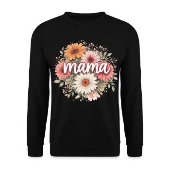 MAMA Retro Daisy Bouquet | Gift - Unisex Sweatshirt - black - Front - Alina (178cm) & Michal (187cm)