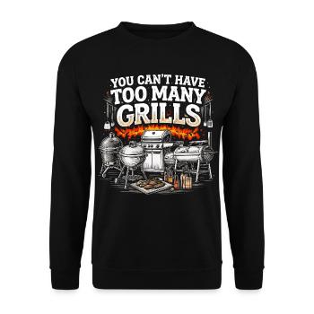 BBQ Humor Grill Master Dad-Geschenk - Unisex Pullover - Schwarz - Vorne - Alina (178cm) & Michal (187cm)