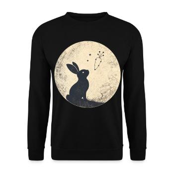 Moon bunny with carrot stars - Unisex Sweatshirt - black - Front - Alina (178cm) & Michal (187cm)