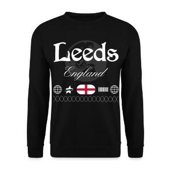 Leeds England Streetwear Travel Souvenir - Unisex Sweatshirt - black - Front - Alina (178cm) & Michal (187cm)