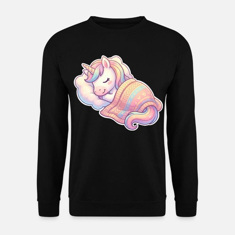 Einhorn Schlafen - Unisex Pullover - Schwarz