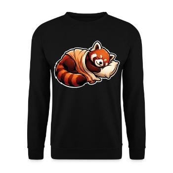Sleeping Red Panda - Unisex Sweatshirt - black - Front - Alina (178cm) & Michal (187cm)