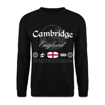Cambridge England Streetwear Travel Souvenir - Unisex Sweatshirt - black - Front - Alina (178cm) & Michal (187cm)