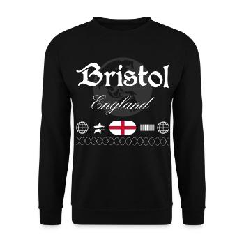 Bristol England Streetwear Reise Souvenir - Unisex Pullover - Schwarz - Vorne - Alina (178cm) & Michal (187cm)