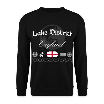 Lake District England Streetwear Travel Souvenir - Unisex Sweatshirt - black - Front - Alina (178cm) & Michal (187cm)