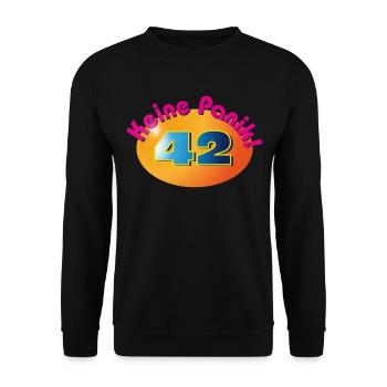 Don't panic! 42 - Unisex Sweatshirt - black - Front - Alina (178cm) & Michal (187cm)