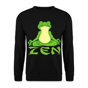 Zen Frog Doing Yoga - Unisex Sweatshirt - black - Front - Alina (178cm) & Michal (187cm)