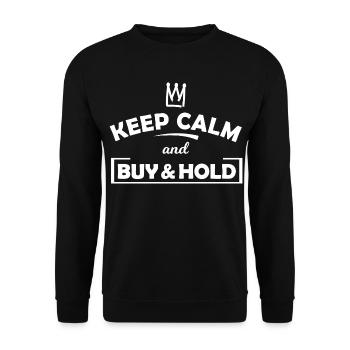 Keep Calm Buy & Hold Chart - Unisex Sweatshirt - black - Front - Alina (178cm) & Michal (187cm)