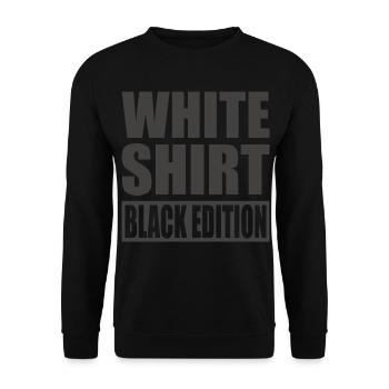 Weisses Shirt Black Edition White Shirt Black - Unisex Pullover - Schwarz - Vorne - Alina (178cm) & Michal (187cm)