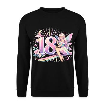 Elfe des 18 ans – cadeau rétro pastel - Sweat-shirt Unisexe - noir - Devant - Alina (178cm) & Michal (187cm)