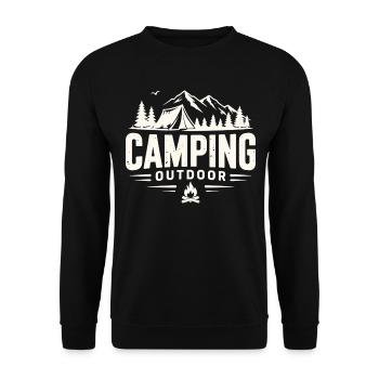 Camping, tente d’aventure en plein air en montagne - Sweat-shirt Unisexe - noir - Devant - Alina (178cm) & Michal (187cm)