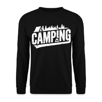 Camping, tente d’aventure en plein air en montagne - Sweat-shirt Unisexe - noir - Devant - Alina (178cm) & Michal (187cm)