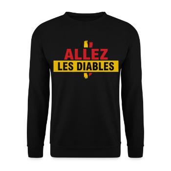Allez Les Diables Foot Belgique | Supporter Noir J - Sweat-shirt Unisexe - noir - Devant - Alina (178cm) & Michal (187cm)