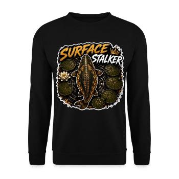 Surface Stalker Carp Fishing Design - Unisex Sweatshirt - black - Front - Alina (178cm) & Michal (187cm)