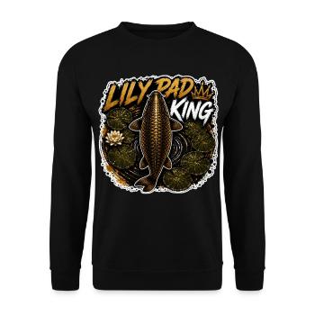Rosenblatt-Karpfenfang-Design - Unisex Pullover - Schwarz - Vorne - Alina (178cm) & Michal (187cm)