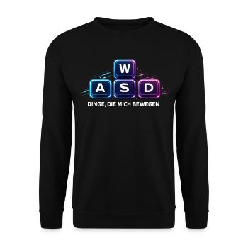 Dinge Die Mich Bewegen WASD PC Gamer - Unisex Pullover - Schwarz - Vorne - Alina (178cm) & Michal (187cm)