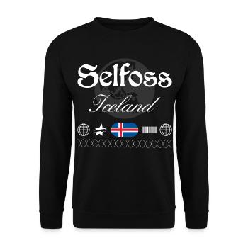 Souvenir de voyage Selfoss Island Streetwear - Sweat-shirt Unisexe - noir - Devant - Alina (178cm) & Michal (187cm)