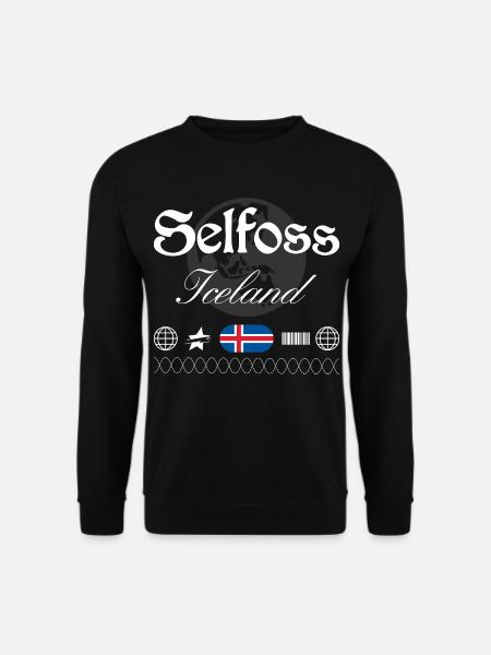 Selfoss Island Streetwear Travel Souvenir - Unisex Sweatshirt - black