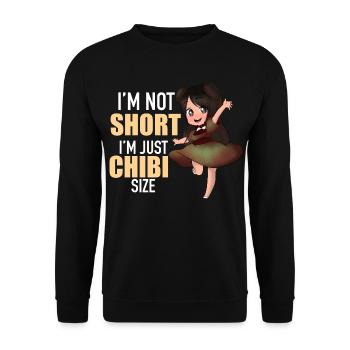 Im Not Short Im Chibi Size Funny Anime Cute Gift - Unisex Sweatshirt - black - Front - Alina (178cm) & Michal (187cm)