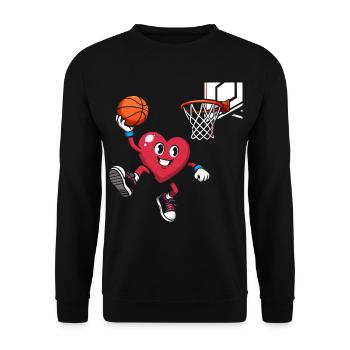 Retro Heart Valentine's Day Design Love - Unisex Sweatshirt - black - Front - Alina (178cm) & Michal (187cm)