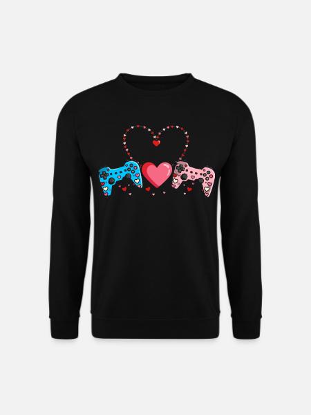 Retro Heart Valentine's Day Design Love - Unisex Sweatshirt - black