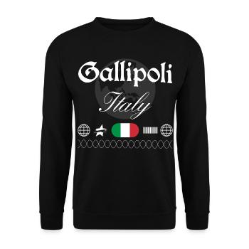 Gallipoli Italien Streetwear Reise Souvenir - Unisex Pullover - Schwarz - Vorne - Alina (178cm) & Michal (187cm)