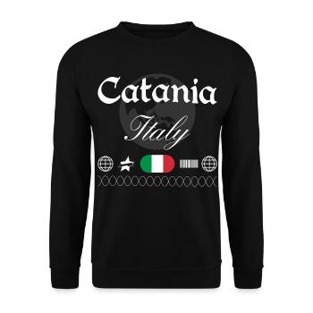 Catania Italien Streetwear Reise Souvenir - Unisex Pullover - Schwarz - Vorne - Alina (178cm) & Michal (187cm)