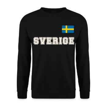 SCHWEDEN - SVERIGE Trikot Look - Flagge auf Brust - Unisex Pullover - Schwarz - Vorne - Alina (178cm) & Michal (187cm)