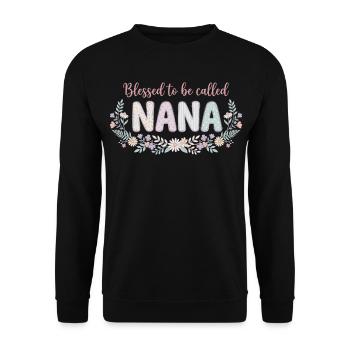 Nana Granny Flowers Gift Grandma Cute - Unisex Sweatshirt - black - Front - Alina (178cm) & Michal (187cm)