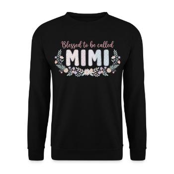 Mimi Granny Flowers Gift Cute Grandma - Unisex Sweatshirt - black - Front - Alina (178cm) & Michal (187cm)